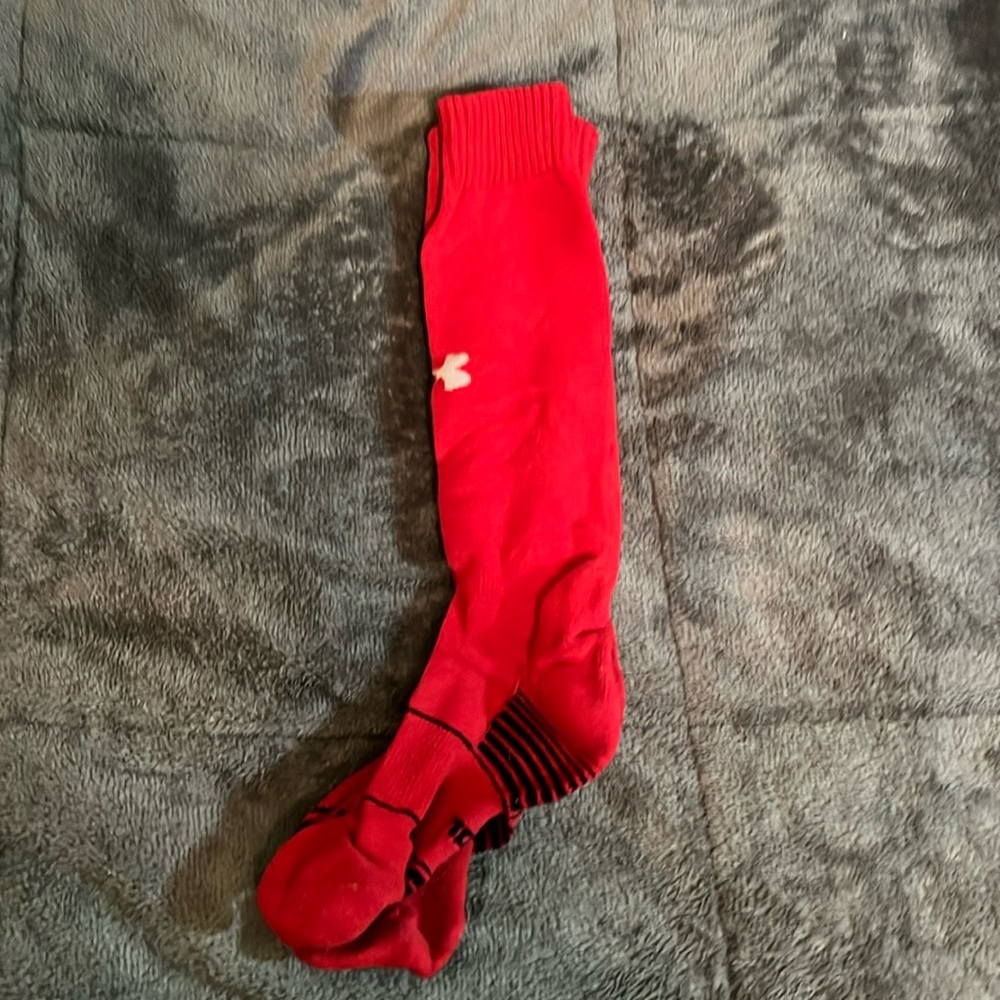 Women’s red Under Armor softball socks